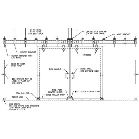 Richards-Wilcox SERIES 2621 HARDWARE SET, 11'-0" OPENING 2621.00011